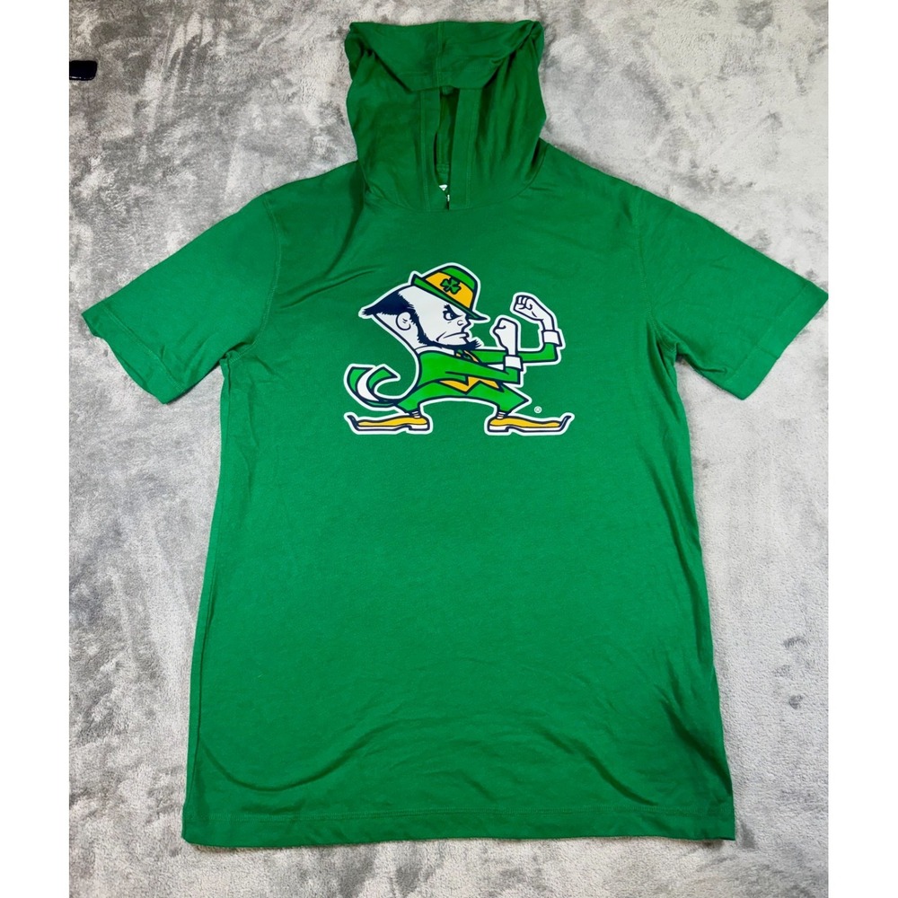 Fanatics Notre Dame Fighting Irish Hoodie Shirt Short Sleeve Green Mens M 650930